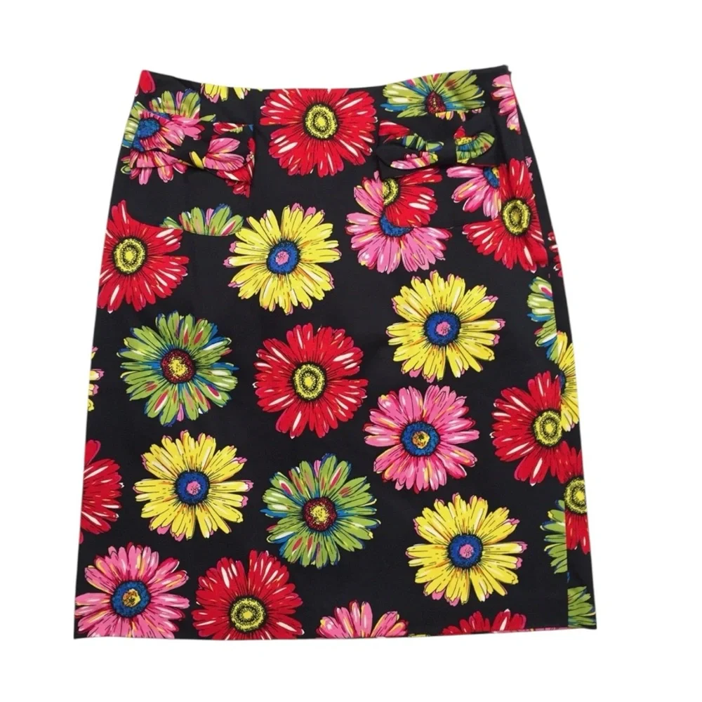 Andrea Viccaro Y2K 1990’s Colorful Daisy ‎ Bright Artsy Pencil Skirt. Size 10